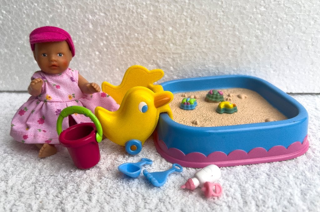 Mini Baby born zandbak met mini baby born popje, Kinderen en Baby's, Speelgoed | Poppen, Ophalen of Verzenden, Zo goed als nieuw