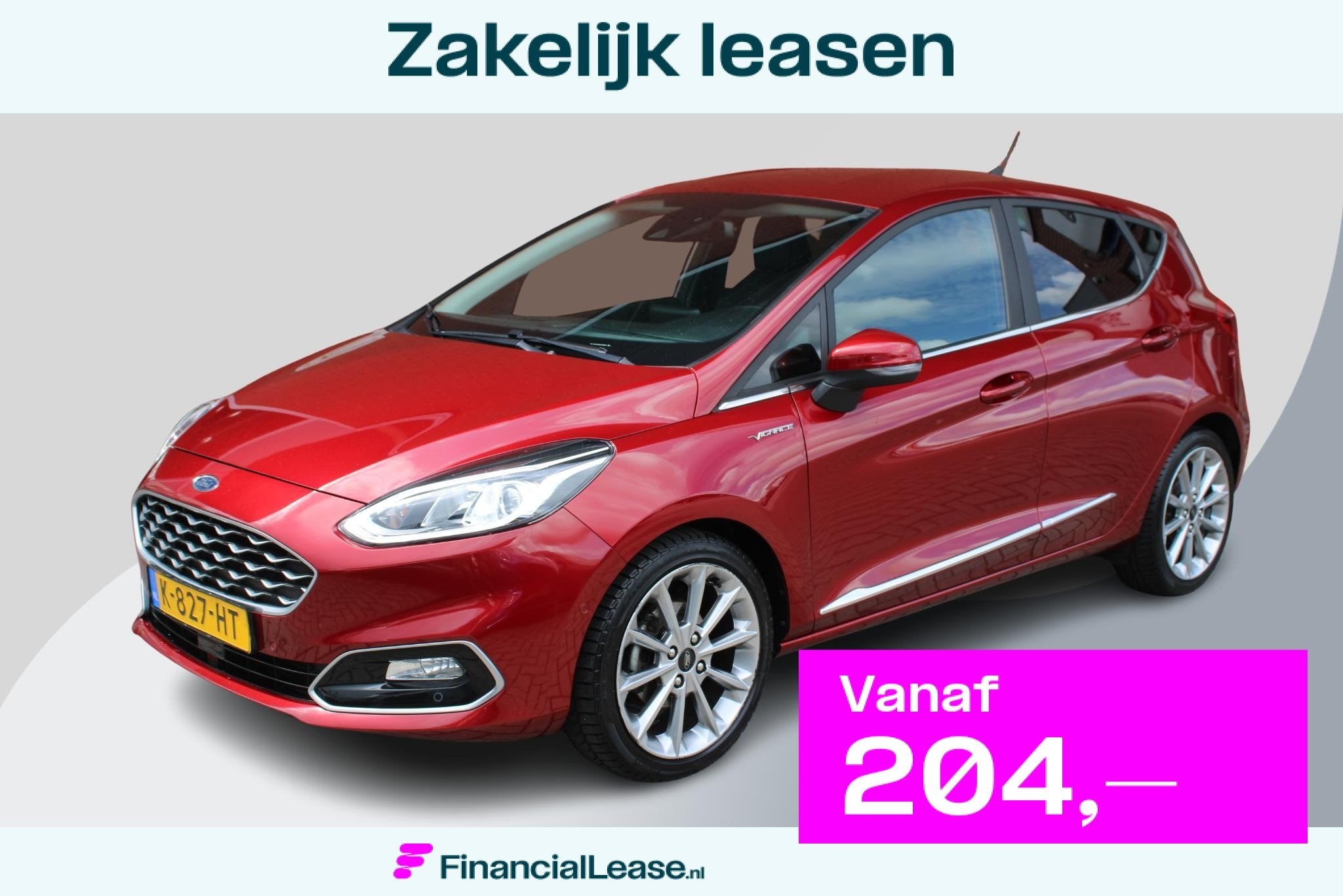 Ford Fiesta 1.0 EcoBoost Vignale Automaat | Volledig Lederen, 125 pk, Gebruikt, 49 €/maand, Bedrijf