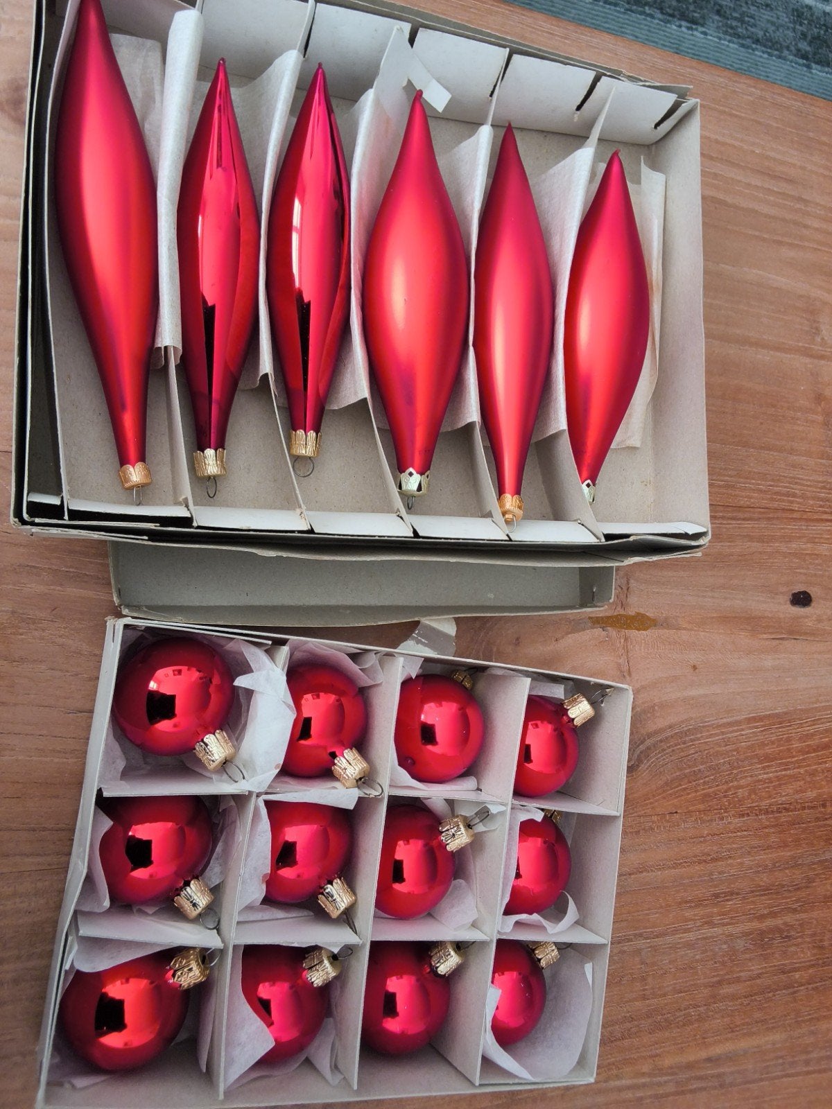 kerstballen rood glas en pegels rood glas, Ophalen, Overige typen