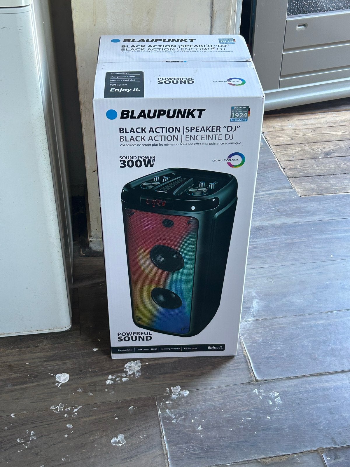 Blaupunkt Black Action DJ Speaker 300W met LED-verlichting, 150 watt of meer, Party speaker, Nieuw, Ophalen of Verzenden