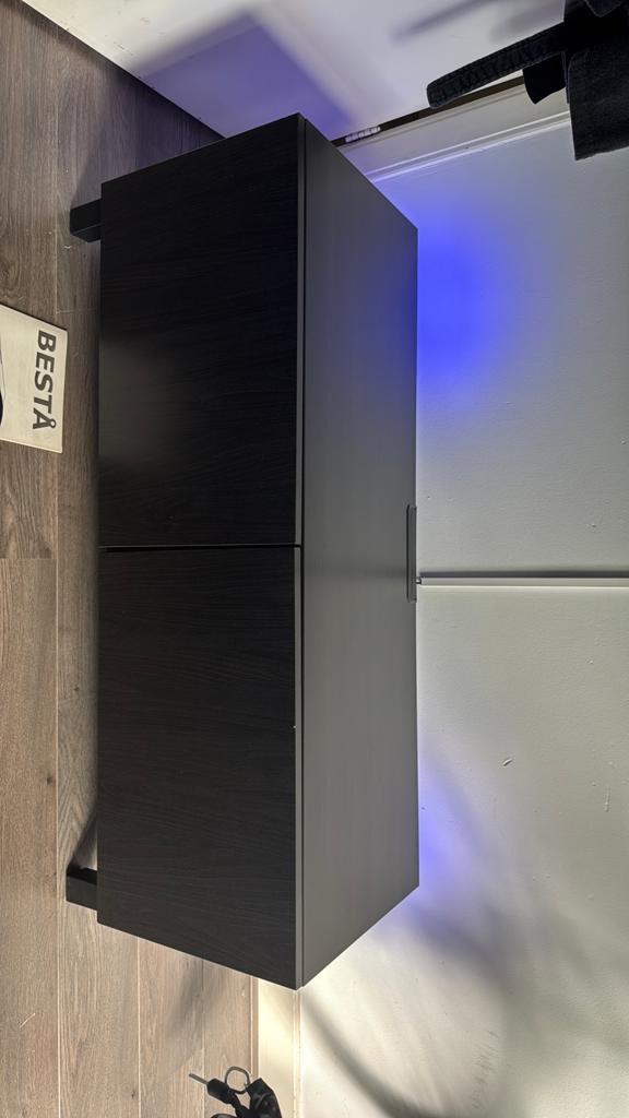 IKEA Besta TV-meubel/wandkast - Zwartbruin, Ophalen, 100 tot 150 cm, Zo goed als nieuw, Minder dan 100 cm