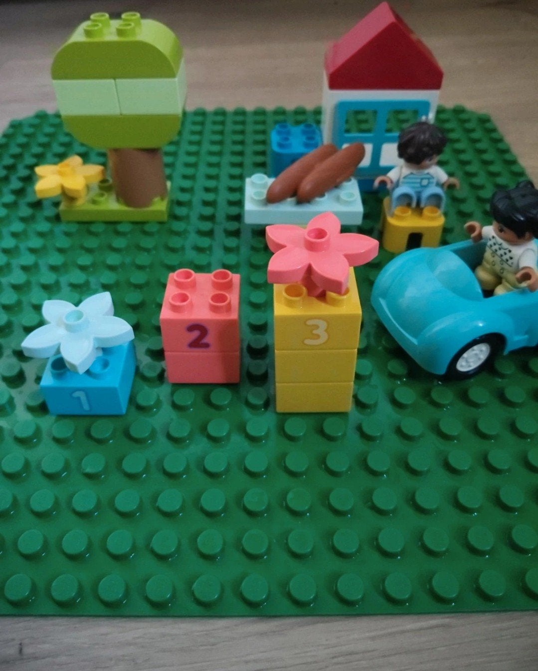 Duplo variatie met grondplaat en diverse blokken, Kinderen en Baby's, Ophalen of Verzenden, Gebruikt, Losse stenen, Duplo
