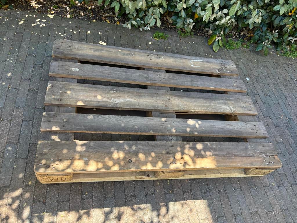 Gebruikte houten pallet - gratis, Doe-het-zelf en Verbouw, Hout en Planken, Ophalen, Gebruikt, 50 mm of meer, Pallet