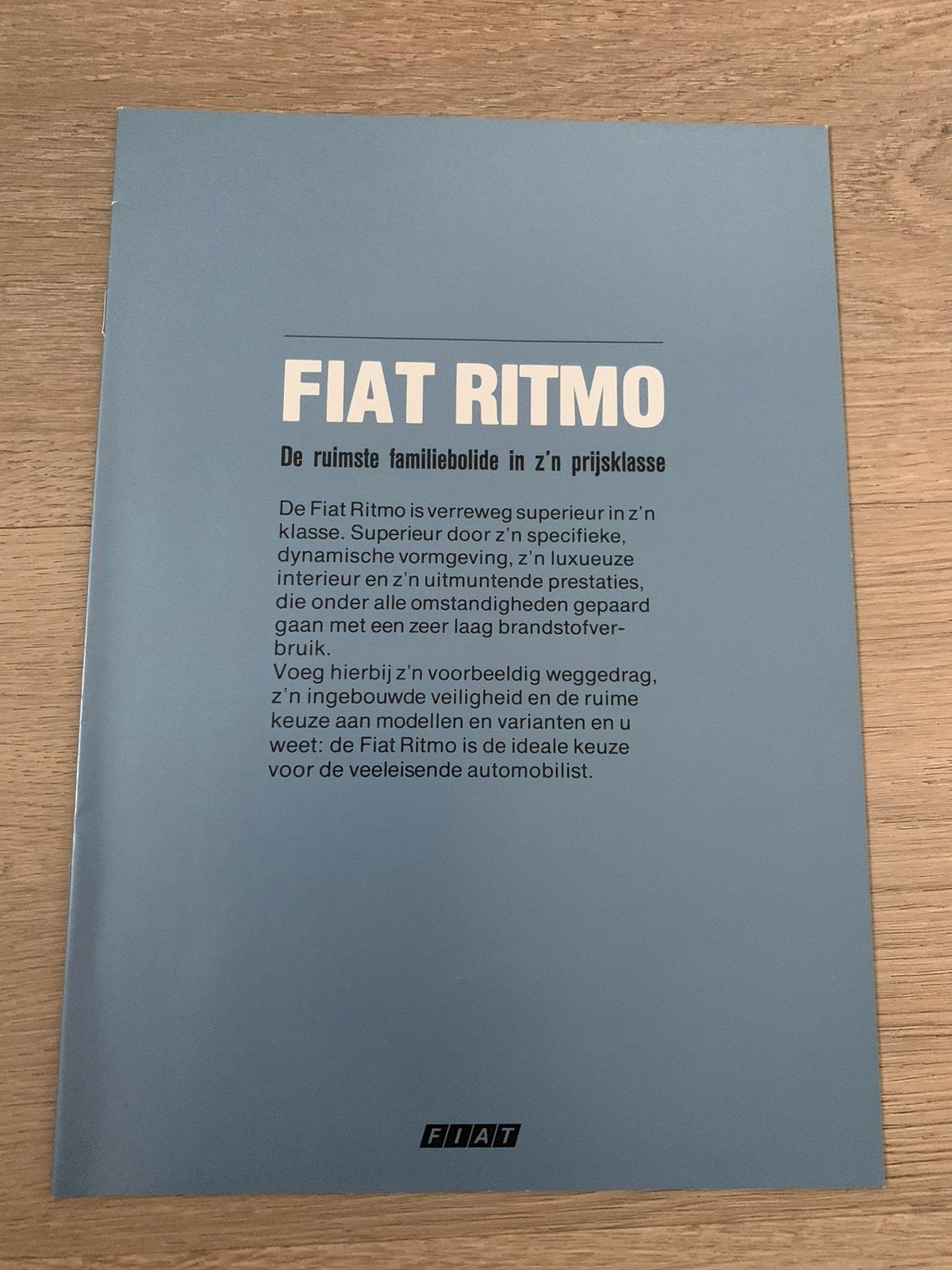 Folder Fiat Ritmo 1985, Ophalen of Verzenden, Zo goed als nieuw