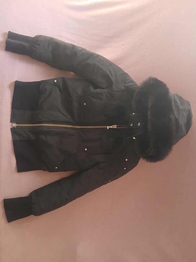 Moose Knuckles winterjas met bontkraag, Kleding | Dames, Jassen | Winter, Zo goed als nieuw, Zwart, Ophalen of Verzenden