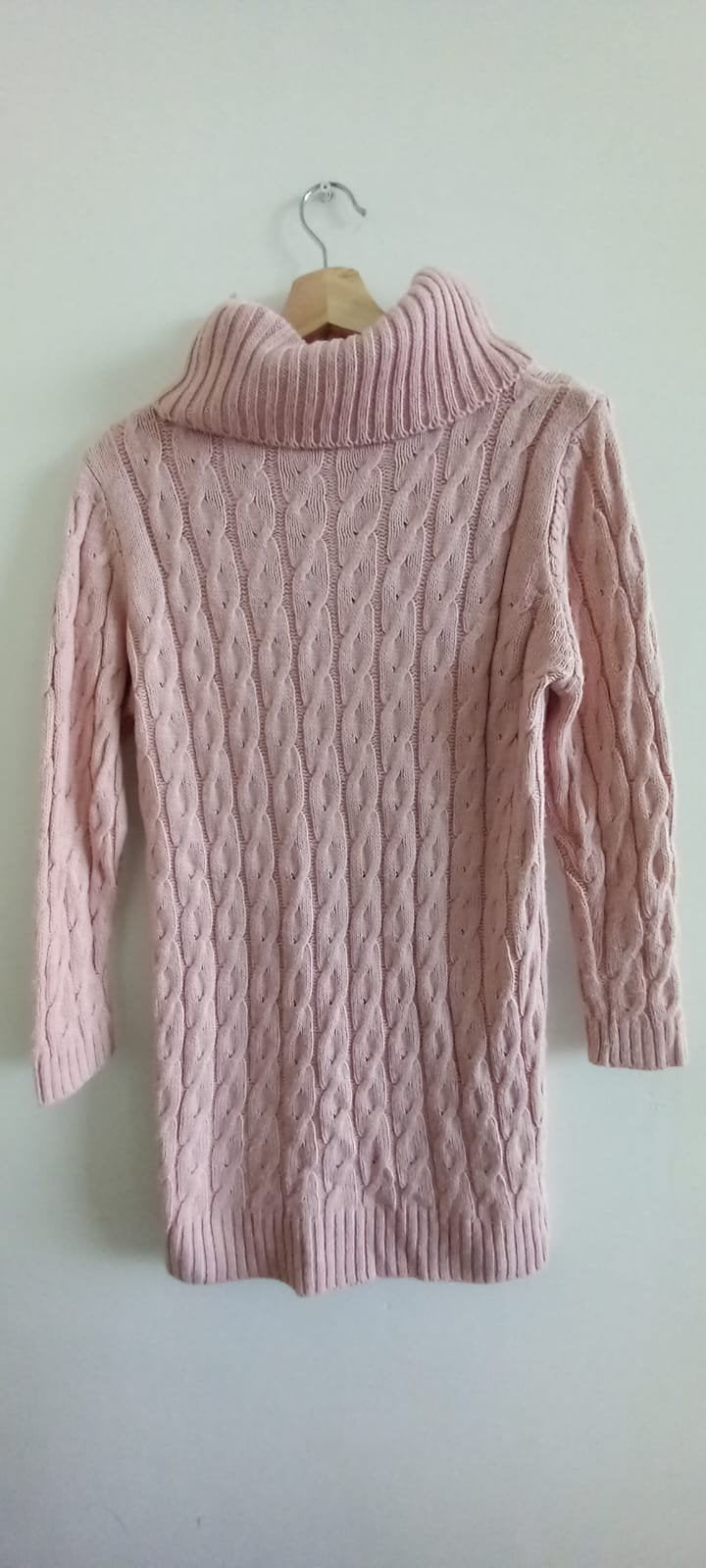 Roze gebreide coltrui jurk - Maat S, Ophalen of Verzenden, Onbekend, Roze, Maat 36 (S)
