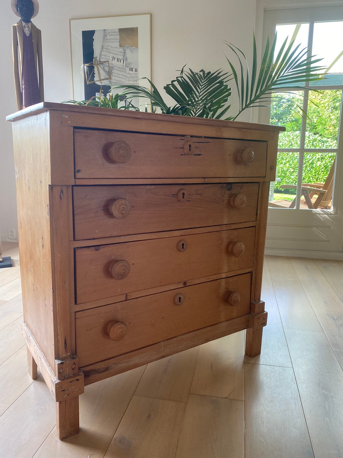 Grenen lade kast commode., Ophalen