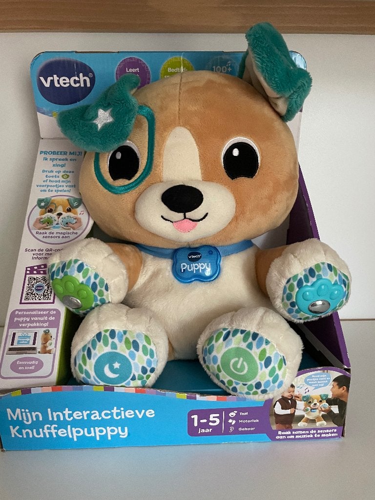 Vtech knuffelpuppy, interactieve, Kinderen en Baby's, Speelgoed | Vtech, Zo goed als nieuw, 6 maanden tot 2 jaar, Ophalen