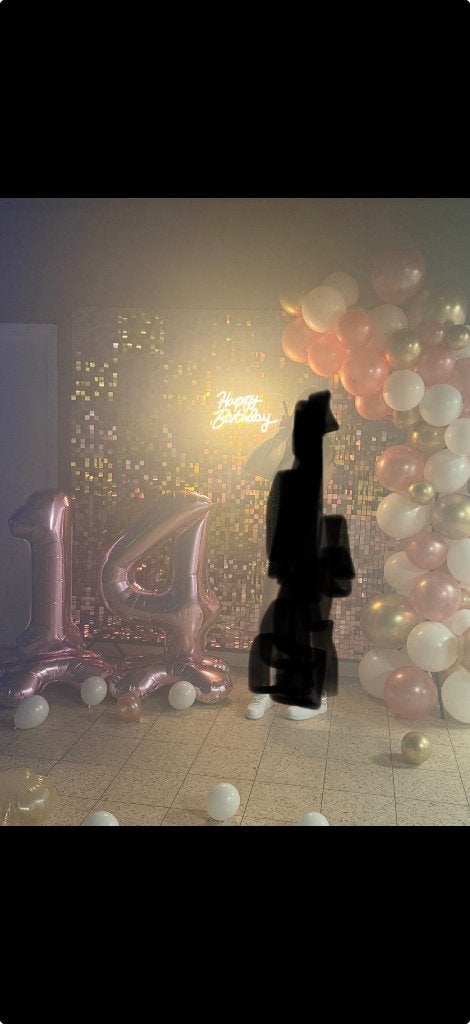 Backdrop roze goud, Ophalen, Gebruikt, Versiering, Verjaardag