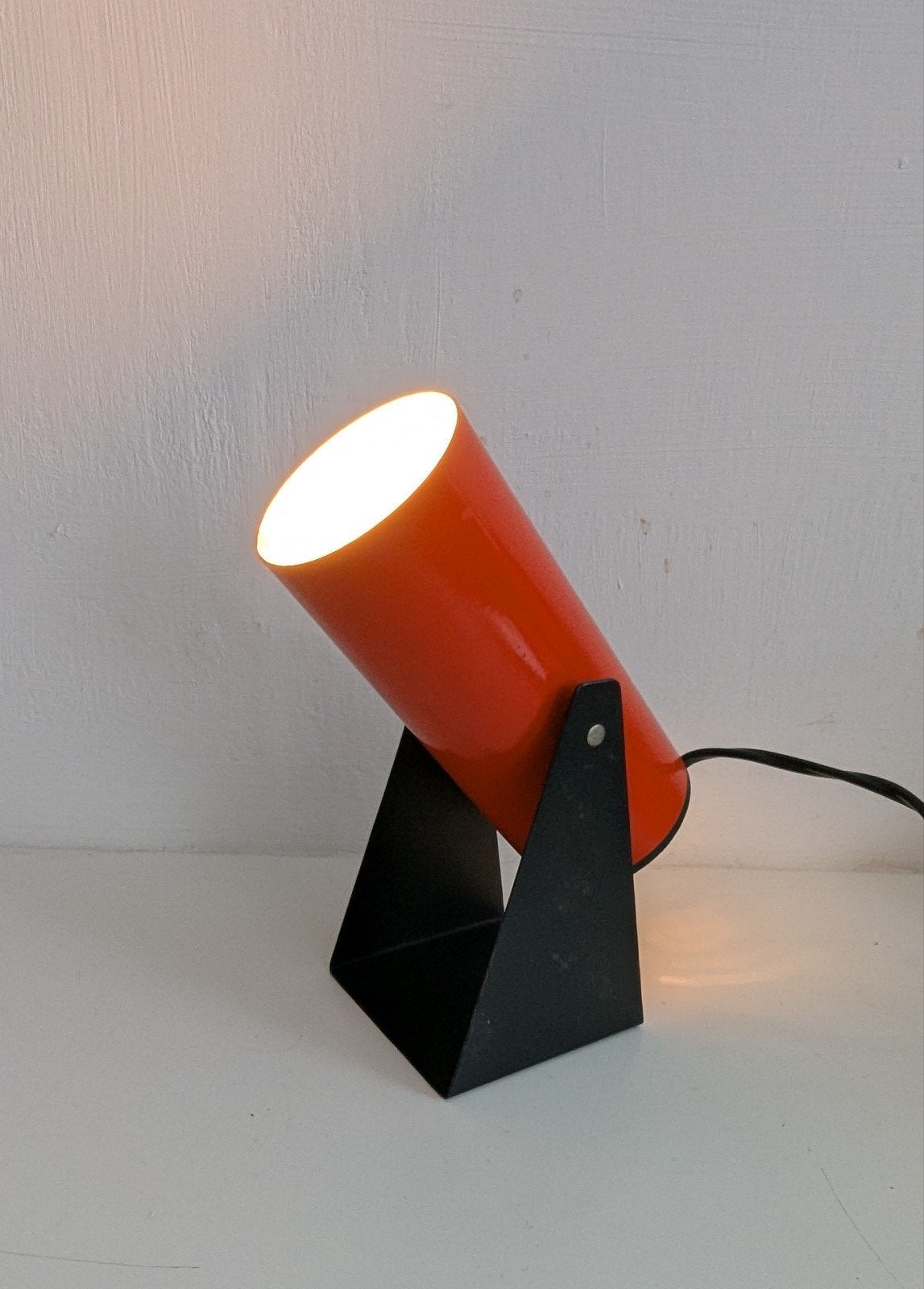 jaren 70 tafel / wandlamp oranje, Huis en Inrichting, Bruin, Ophalen of Verzenden, Metaal, Design