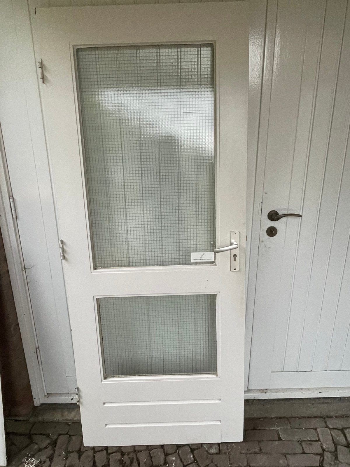 Eiken deur met glas - 201,5 x 82 cm, Ophalen, Gebruikt, 80 tot 100 cm, Binnendeur
