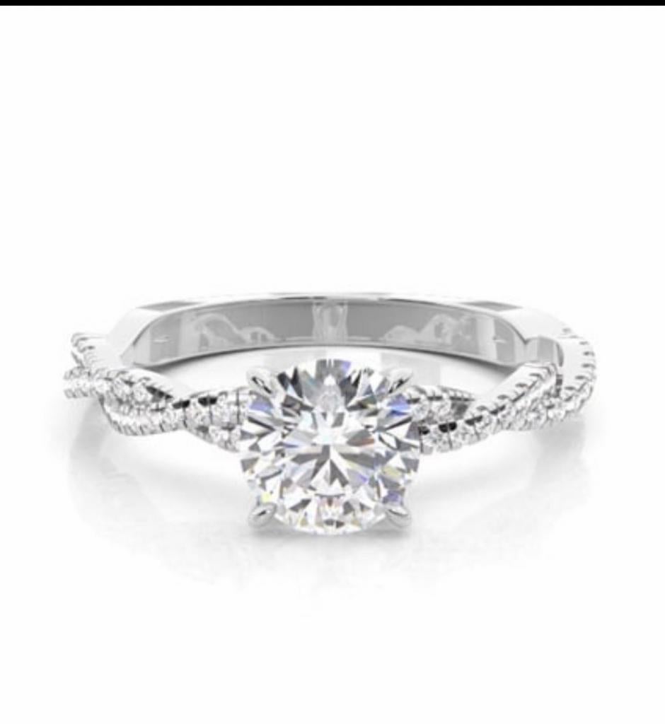 Exclusieve Platina Diamanten Verlovingsring - 1.70 Karaat, Overige materialen, Verzenden, Nieuw, Kleiner dan 17
