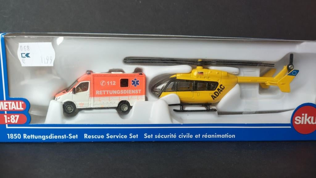 Mercedes Sprinter Ambulance helicopter Adac 1:87 Siku Pol, Schlittenbacherstrasse 60 Lüdenscheid Germany, SIKU, Nieuw, Ophalen of Verzenden
