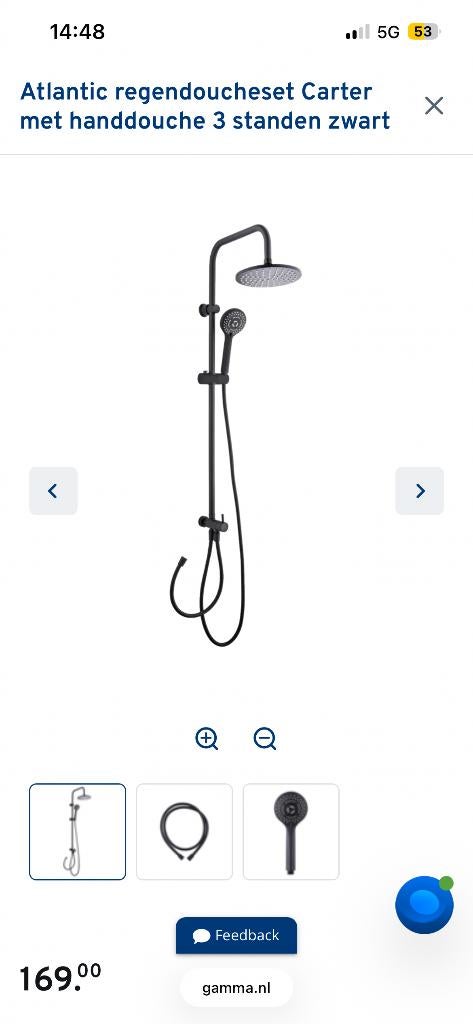 (NIEUW!) Atlantic douche systeem zwart, Ophalen, Nieuw, Douche
