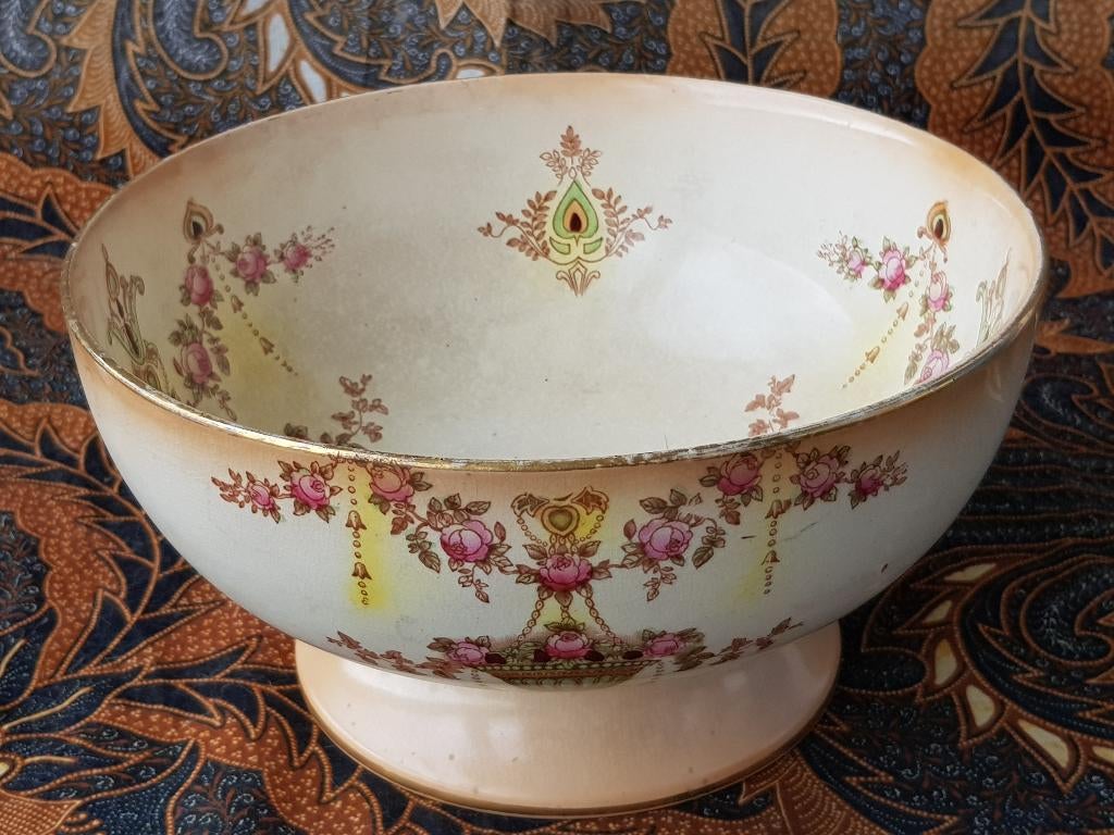 Mooie antieke Engelse kom van Crown Devon porselein 22,2 cm., Antiek en Kunst, Ophalen of Verzenden
