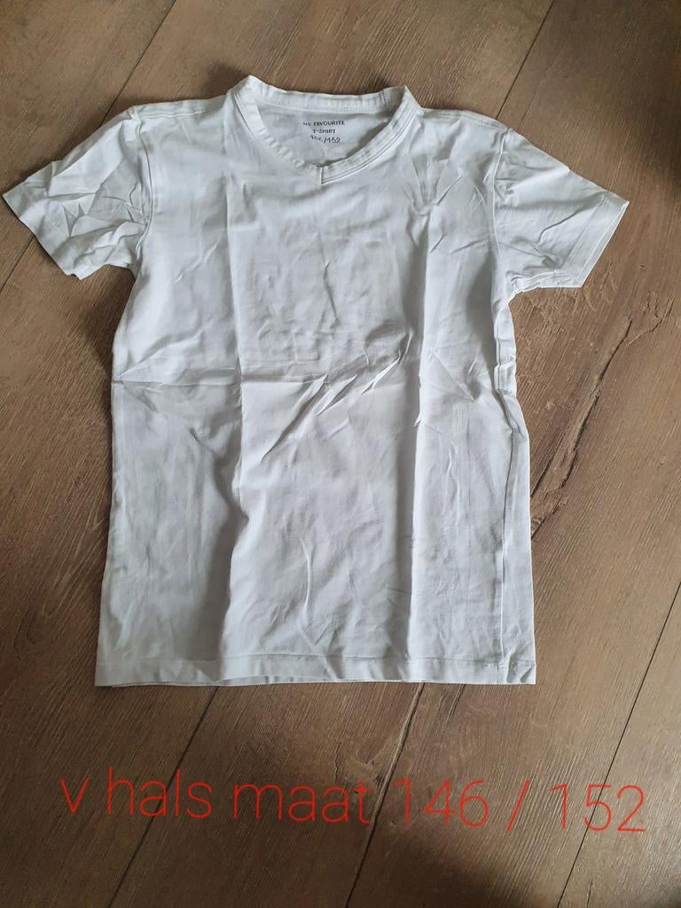 Wit shirt met v-hals maat 146 /152, Ophalen of Verzenden, Zo goed als nieuw, Overige maten, Wit
