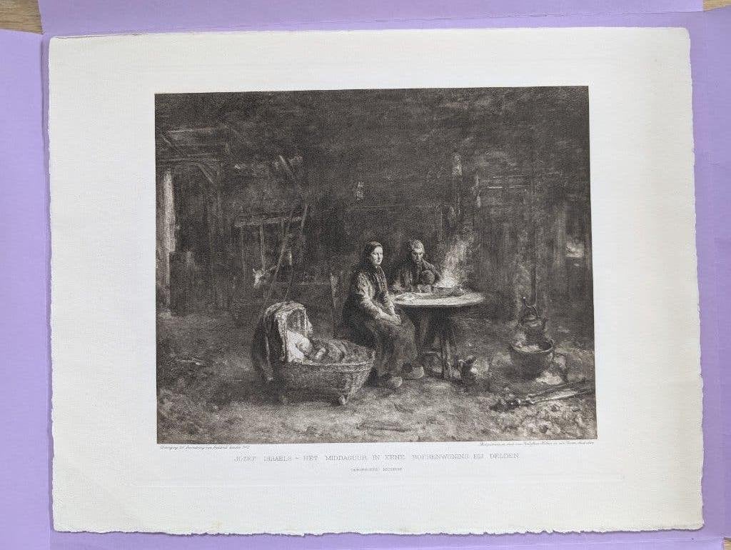 fotogravure, Het middaguur, Jozef Israel, Verzenden