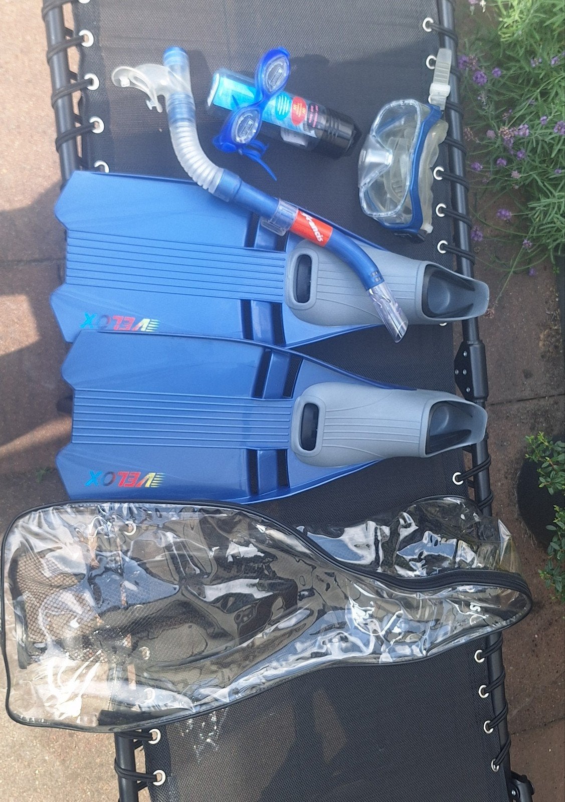 Duikset: Zwemvliezen, Duikbril en Snorkel (nieuw), Ophalen of Verzenden, Zo goed als nieuw, Duikbril of Snorkel