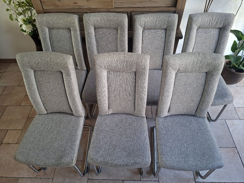 Henders & Hazel eetkamerstoelen, Ophalen, Gebruikt, Metaal, Grijs