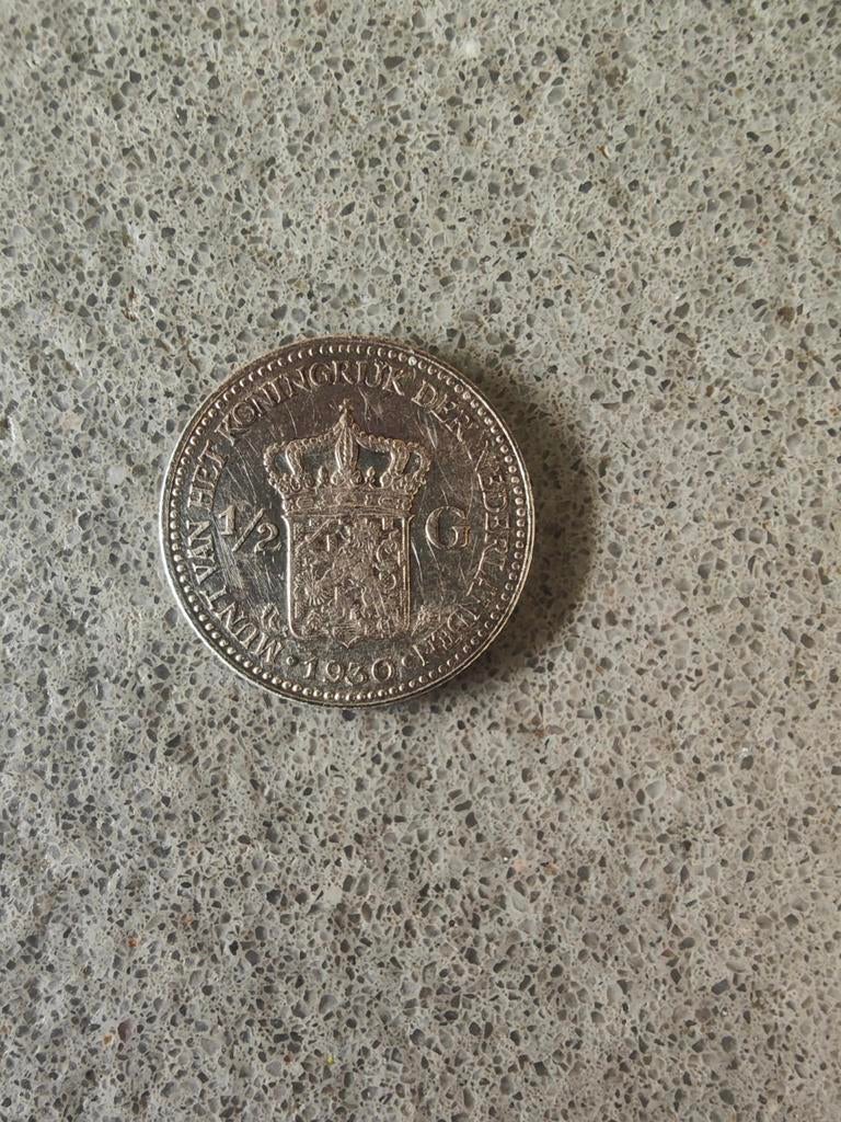 Halve gulden 1930 Koningin Wilhelmina, Ophalen of Verzenden, Koningin Wilhelmina, ½ gulden