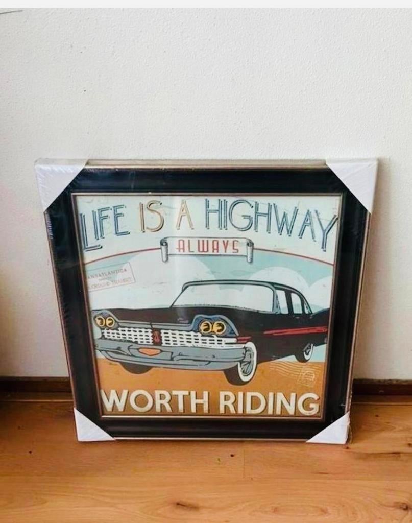 Nieuw schilderij oldtimer 'Life is a Highway', Ophalen of Verzenden