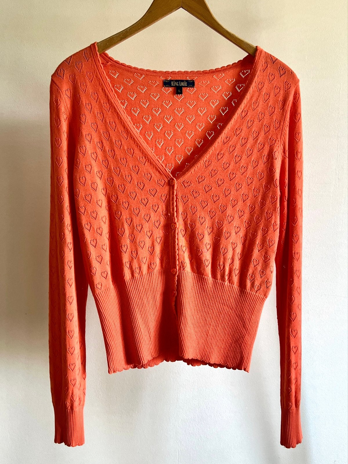King Louie vestje met hartjespatroon - Maat L, Ophalen, Zo goed als nieuw, Maat 42/44 (L), Oranje