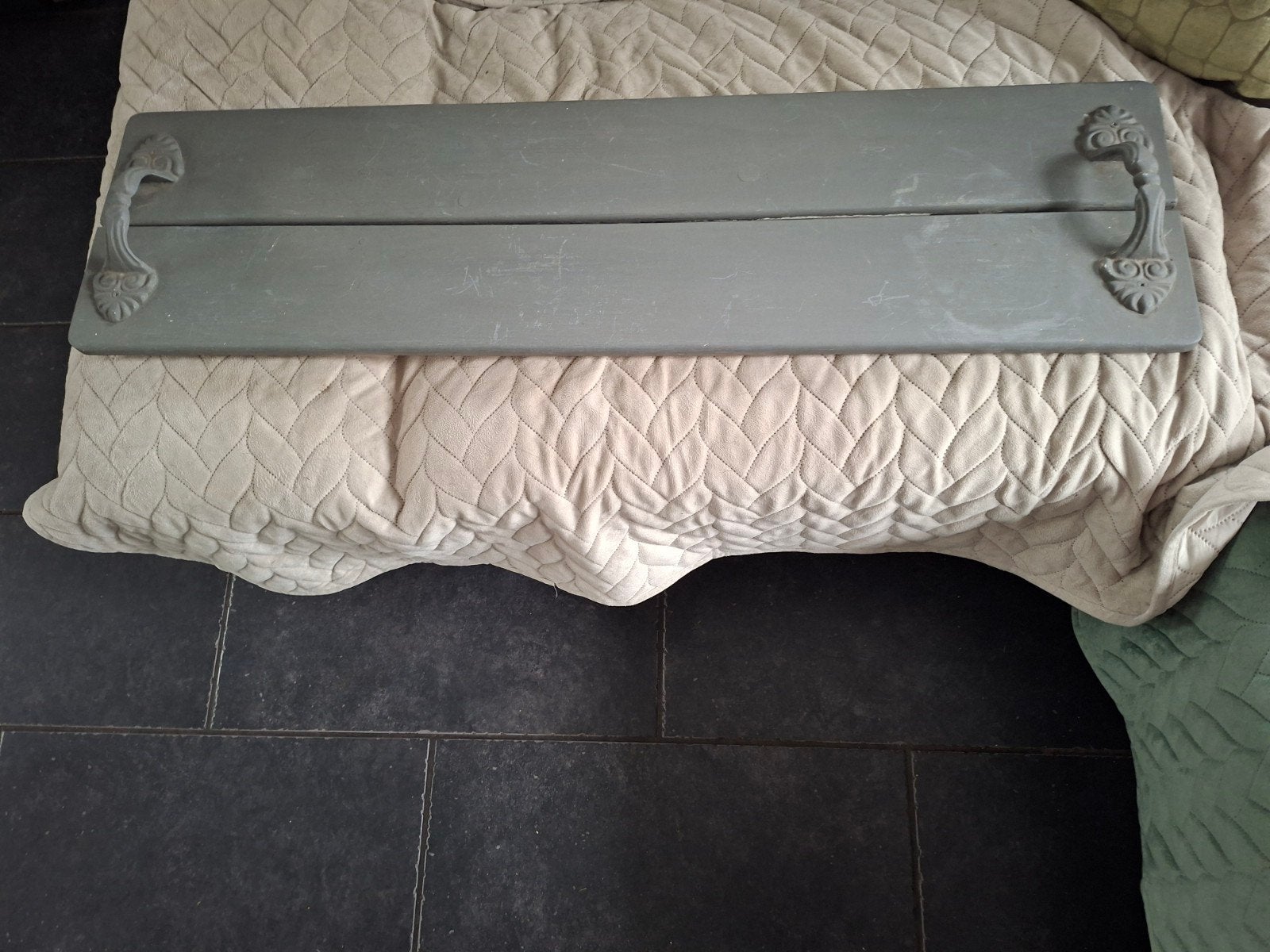 brocante houten dienblad, Ophalen, Zo goed als nieuw, Rechthoekig, Hout