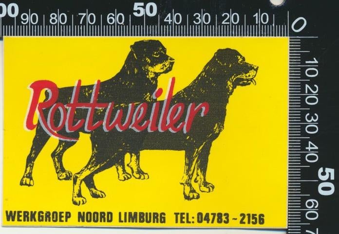 Sticker: Rottweiler Werkgroep Noord Limburg, Ophalen of Verzenden, Zo goed als nieuw, Dier en Natuur