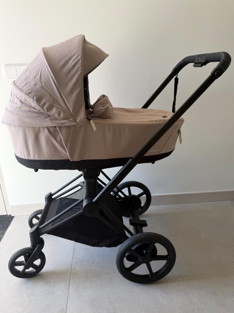 Cybex e-priam beige met accessoires, Zo goed als nieuw, Verstelbare duwstang, Ophalen, Kinderwagen