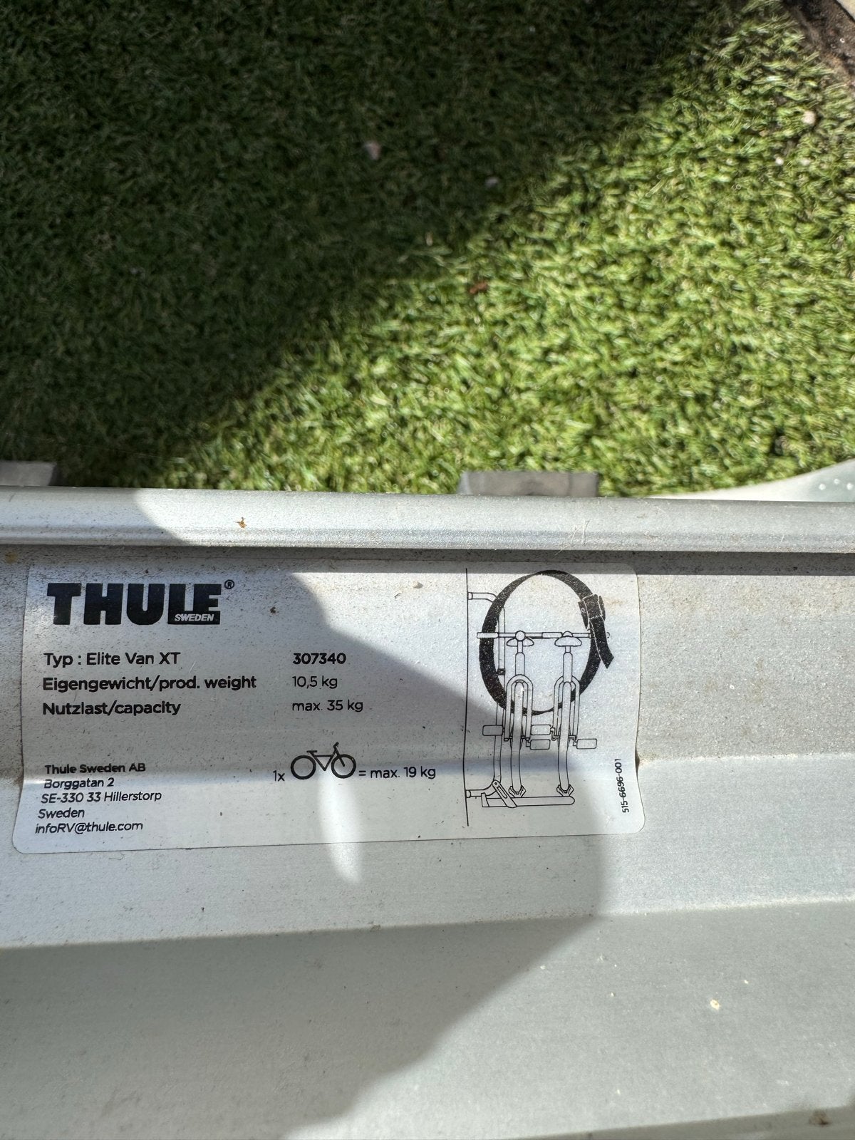 Thule Elite Van XT Fietsendrager -, Ophalen, 2 fietsen, Gebruikt, Achterklepdrager