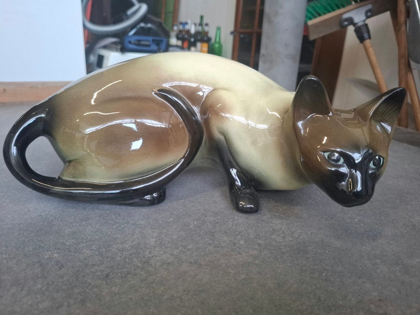 Vintage Keramieken Siamese Kat Beeldje - Decoratief, Verzenden