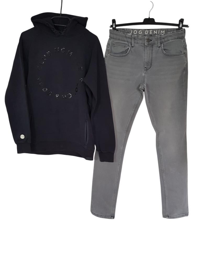 Stoere grijze C&A jog denim stretch jeans maat 176., Broek, C&A, Verzenden, Zo goed als nieuw