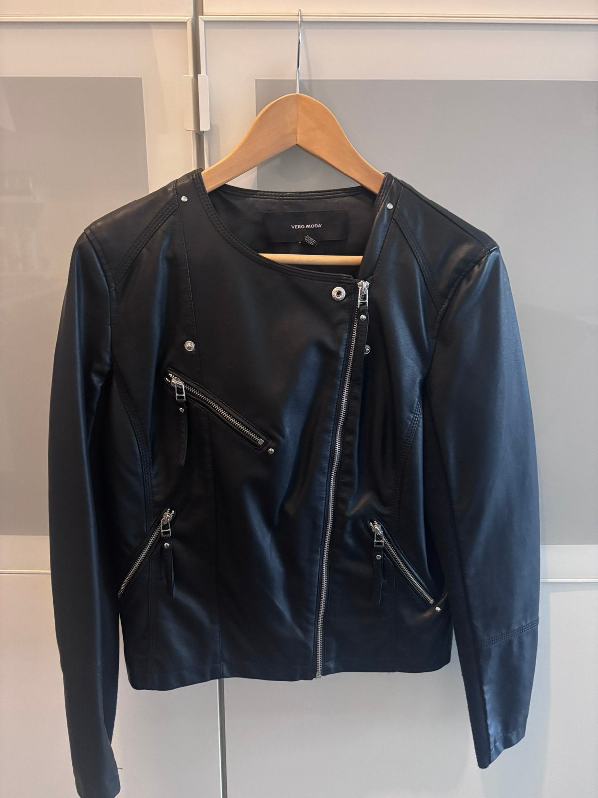 Bikerjack zwart - maat L, Ophalen of Verzenden, Zo goed als nieuw, Zwart
