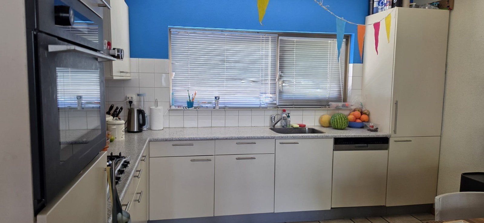 Keuken met Atag combimagnetron, Siemens vaatwasser, L, Ophalen, Gebruikt