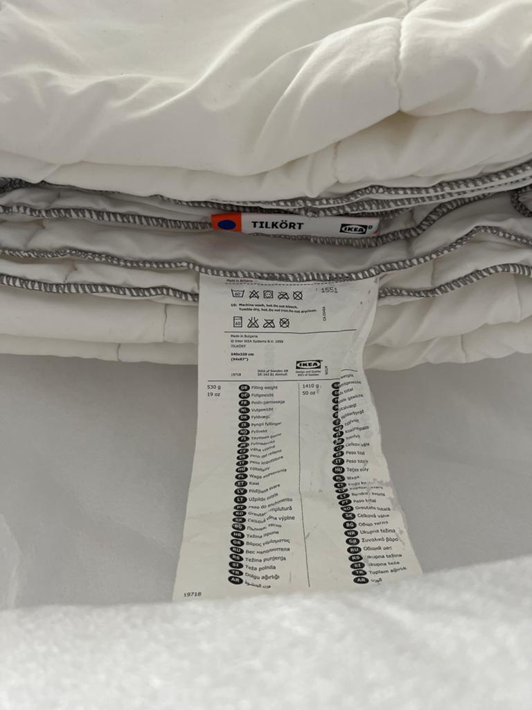 Ikea Tillkort dekbed 240x220 cm licht en koel zomerdekbed, Gebruikt, Wit, Tweepersoons, Ophalen of Verzenden