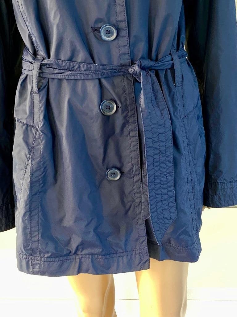 H505 Esprit: mt 42=L regenjas trenchcoat jas tussenjas blauw, Blauw, Maat 42/44 (L), Ophalen of Verzenden, Zo goed als nieuw