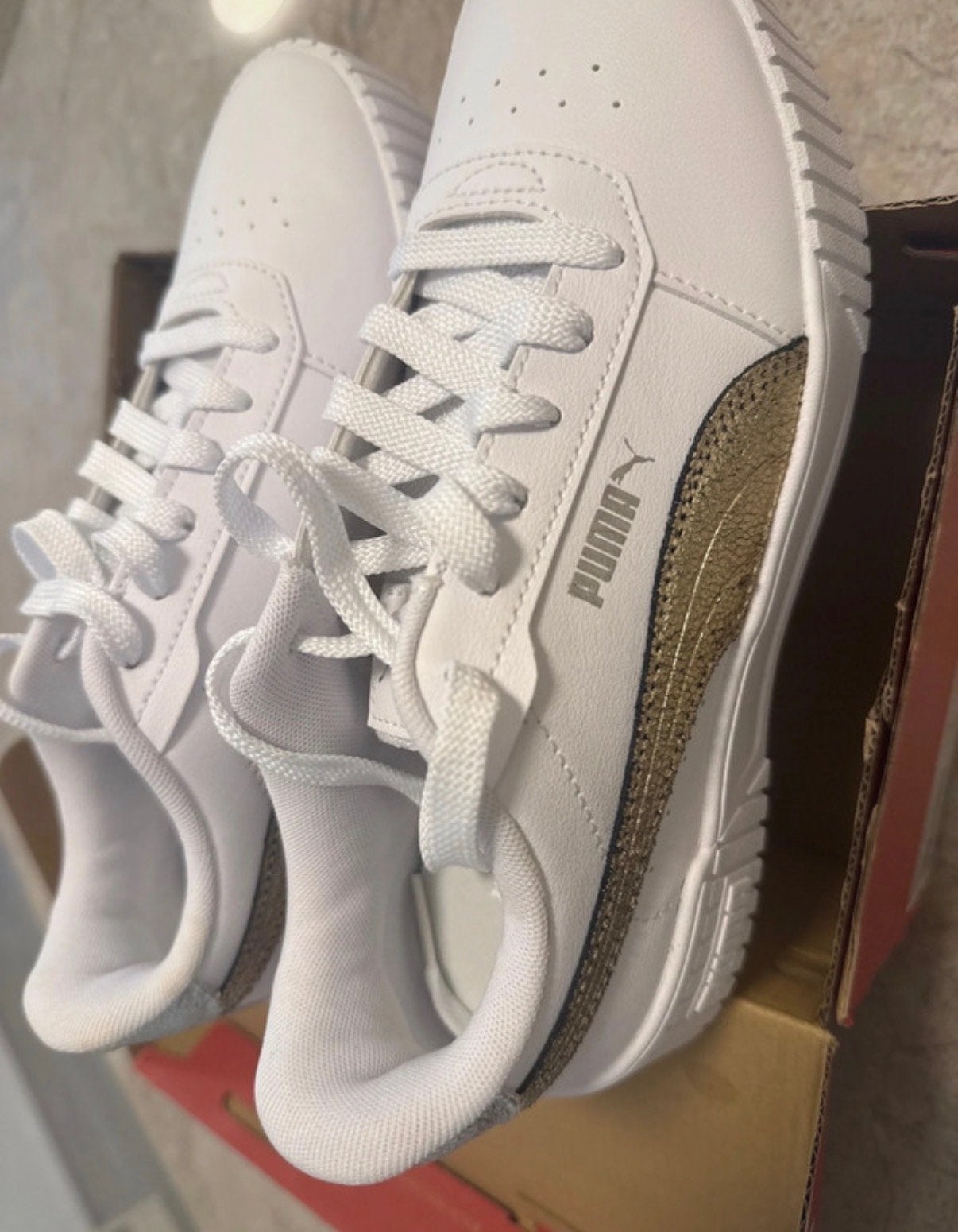 Puma Carina 2.0 Sneakers - Wit-Goud & Zwart-Zilver, Ophalen of Verzenden, Nieuw, Wit, Sneakers of Gympen