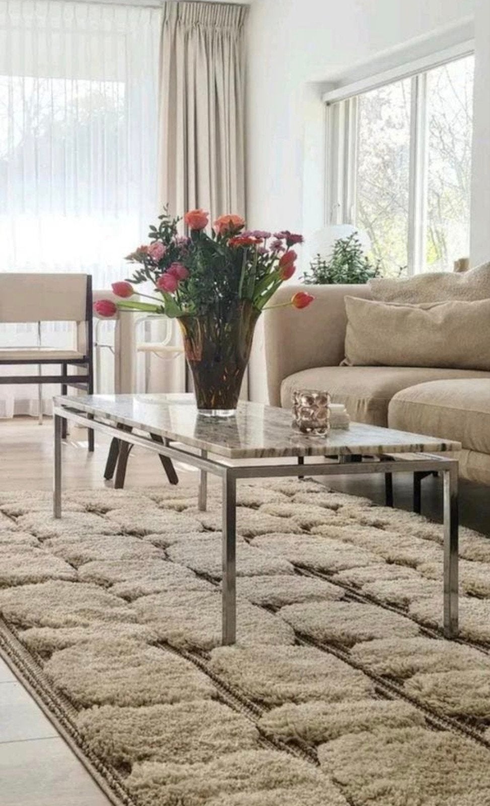 Salontafel marmer vintage, Ophalen, Rond, 100 tot 150 cm, 100 tot 150 cm