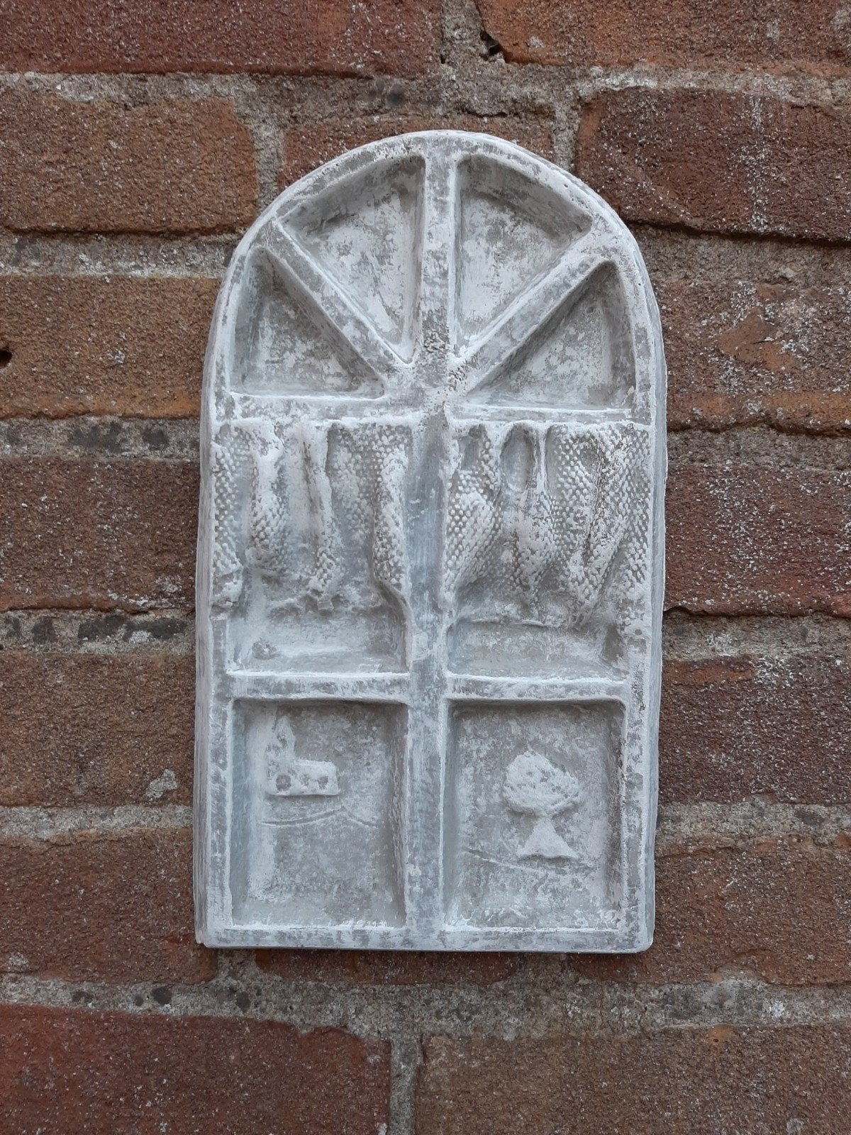 Venster raam wanddecoratie betonnen beeld tuinbeeld beton, Ophalen of Verzenden