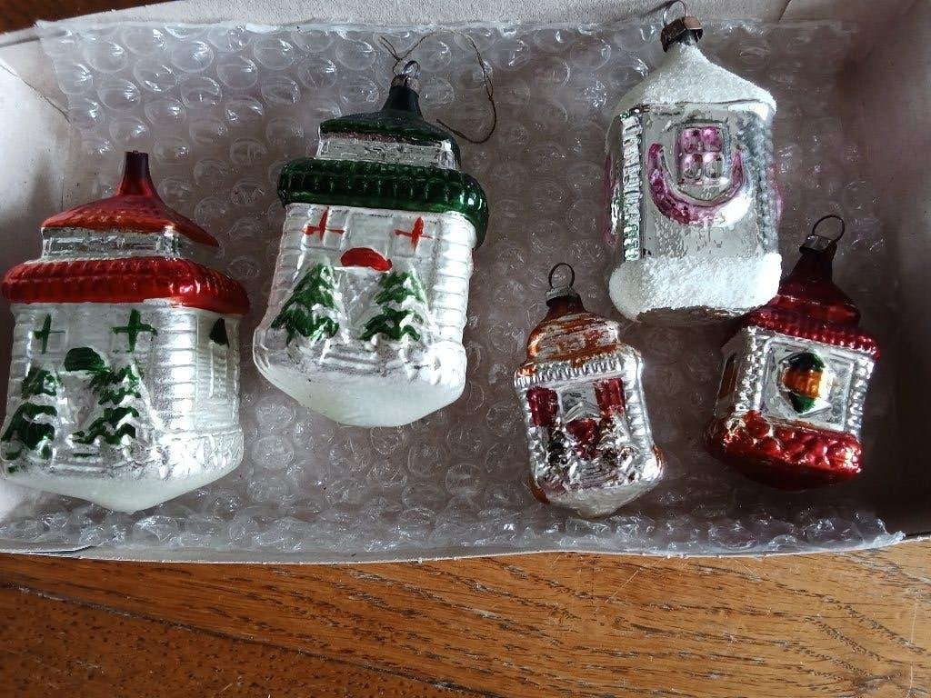 Prachtige antieke glazen kerstbal model lantaarn??, Diversen, Kerst, Ophalen of Verzenden, Gebruikt