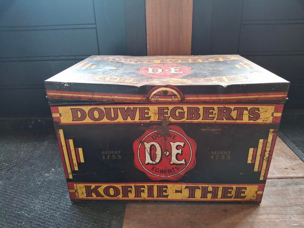 Oud blik van Douwe Egberts koffieblik  brocante, Ophalen of Verzenden, Gebruikt, Koffie, Douwe Egberts