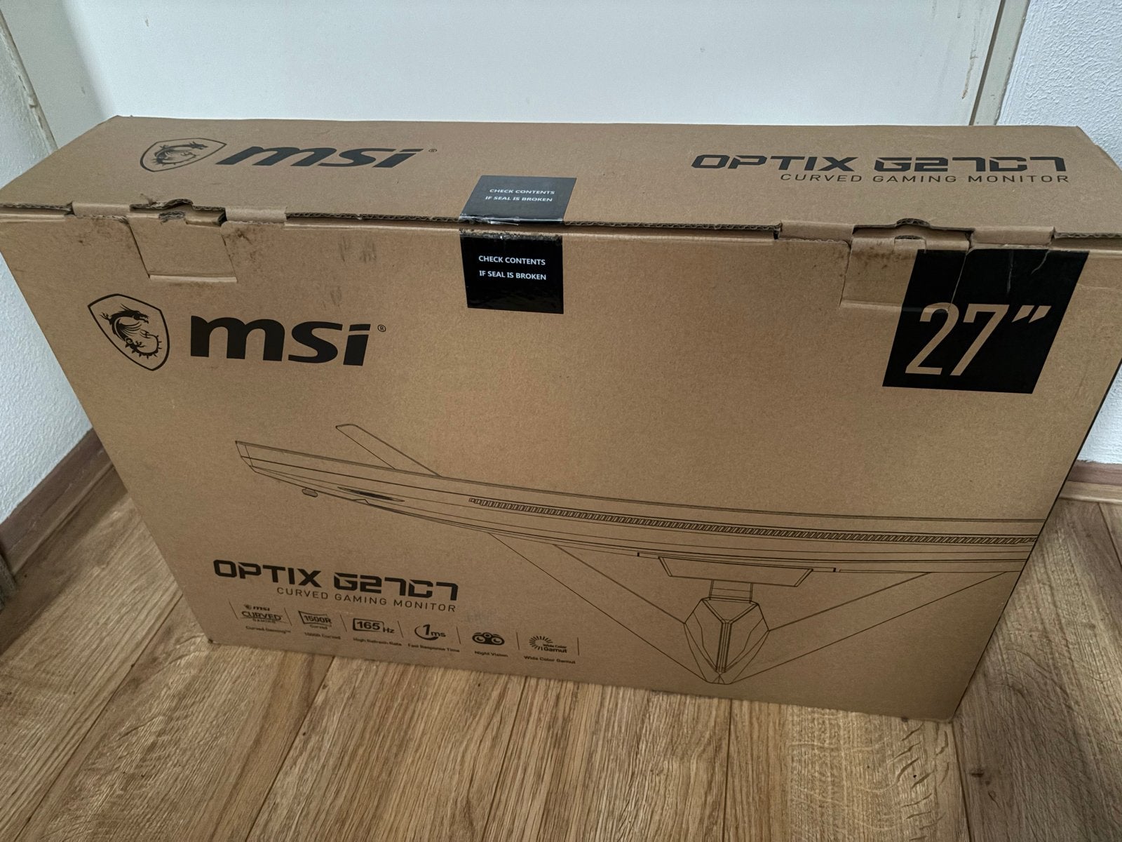 MSI Optix G27C7 Curved Gaming Monitor 27 inch 165Hz 1ms, Gaming, HDMI, Curved, Full HD