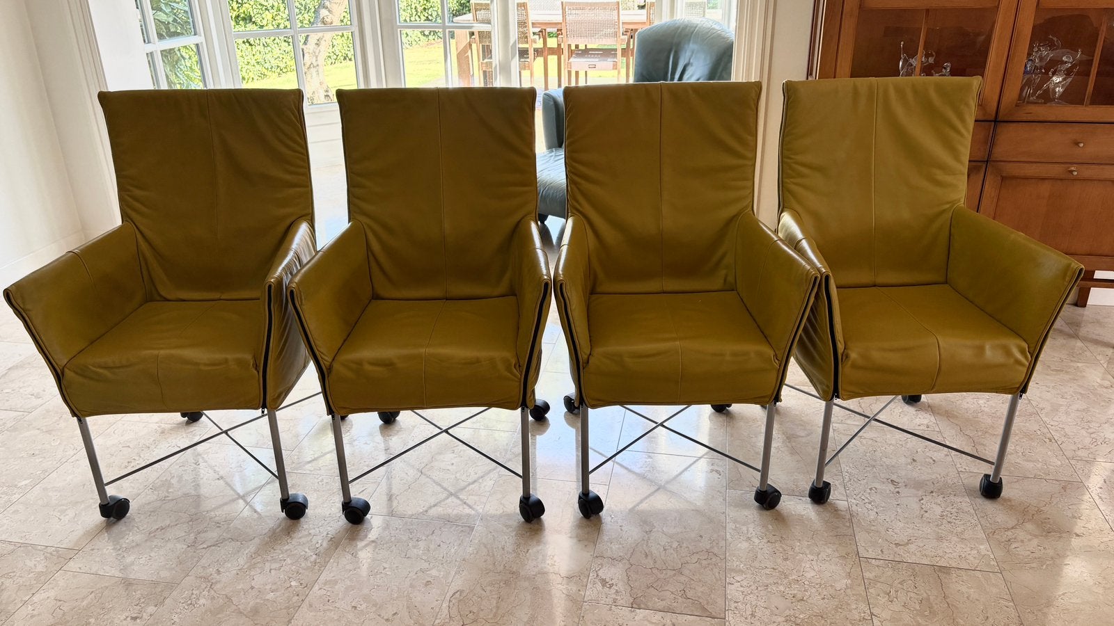 Montis Chaplin eetkamerstoelen - 4 stuks, Ophalen, Gebruikt, Overige kleuren, Leer