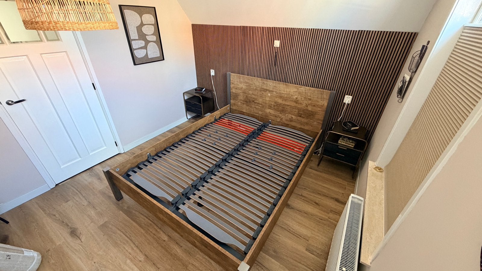 Ledikant met lattenbodems 160x210 cm, Ophalen, Overige kleuren, 210 cm, Tweepersoons