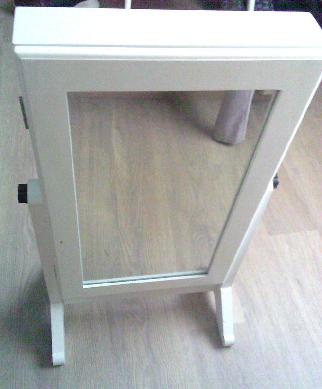 Tafelmodel spiegel sieraden kast kaptafelmodel wit, Ophalen, Minder dan 50 cm, Gebruikt, Minder dan 100 cm