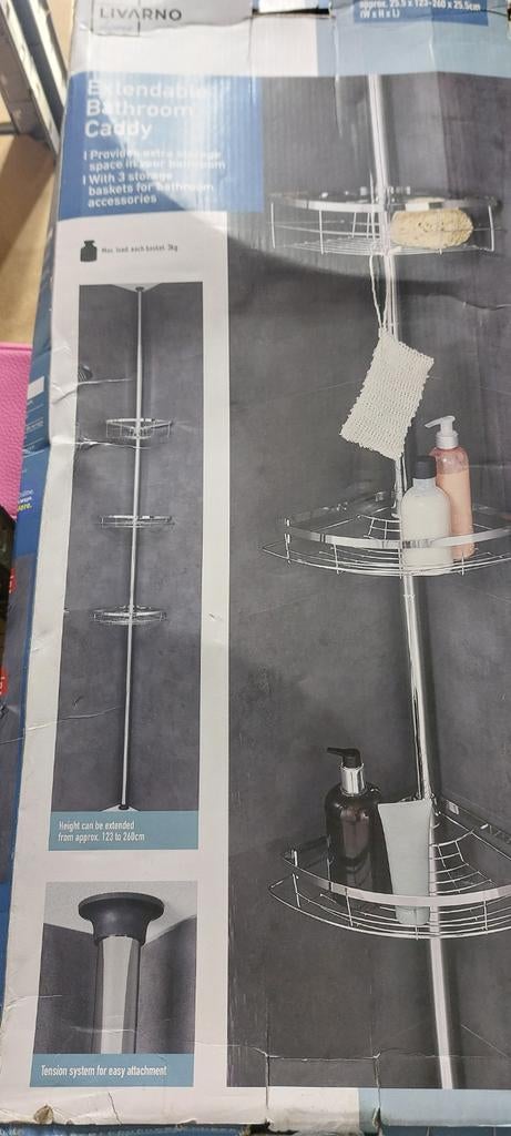Nieuwe Livarno home telescopische douchehoekplank,, Huis en Inrichting, Ophalen, Nieuw