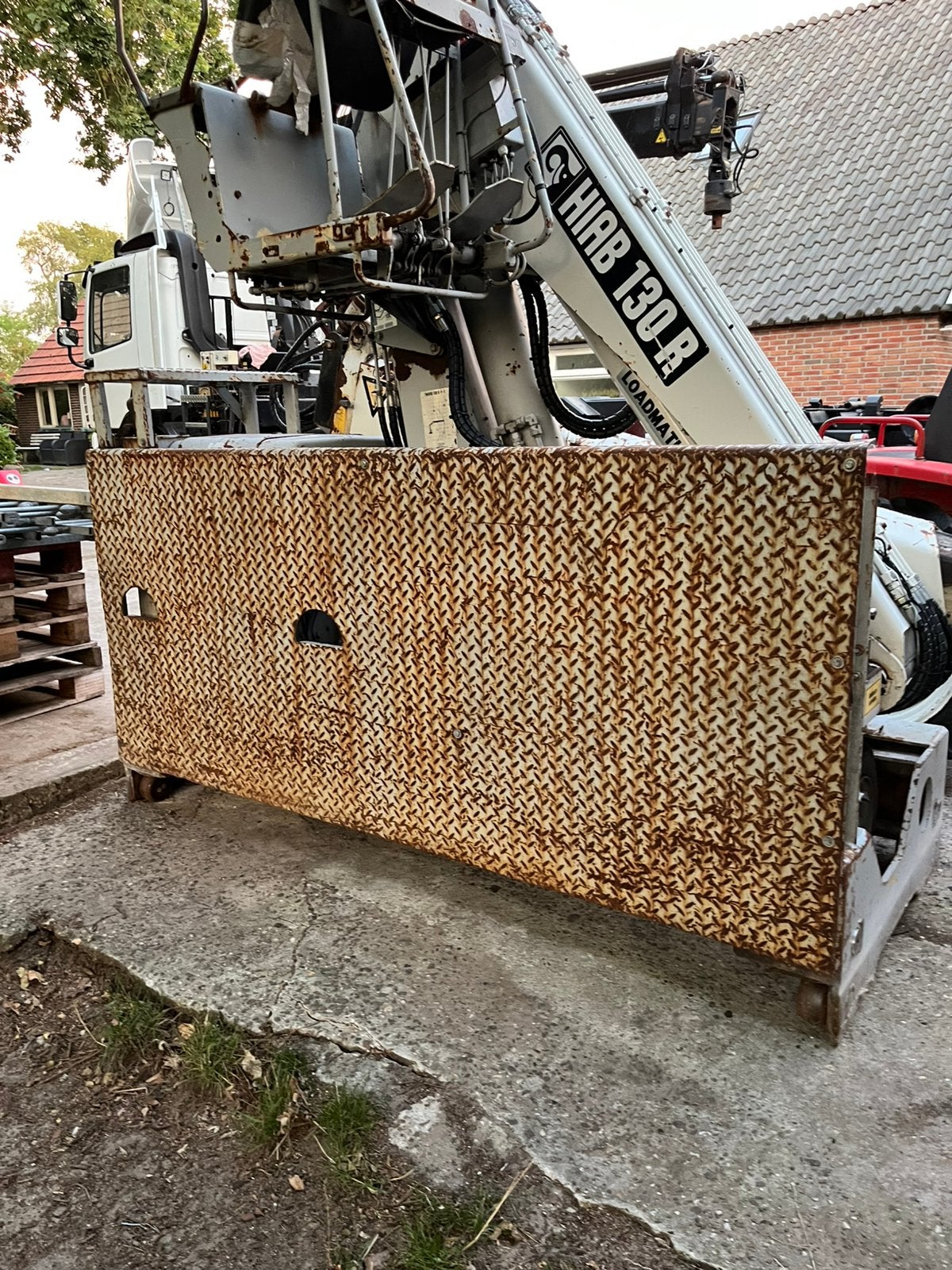 Hiab kraan 130r voor stenen trailer autolaatkraa, Particulier, Te koop