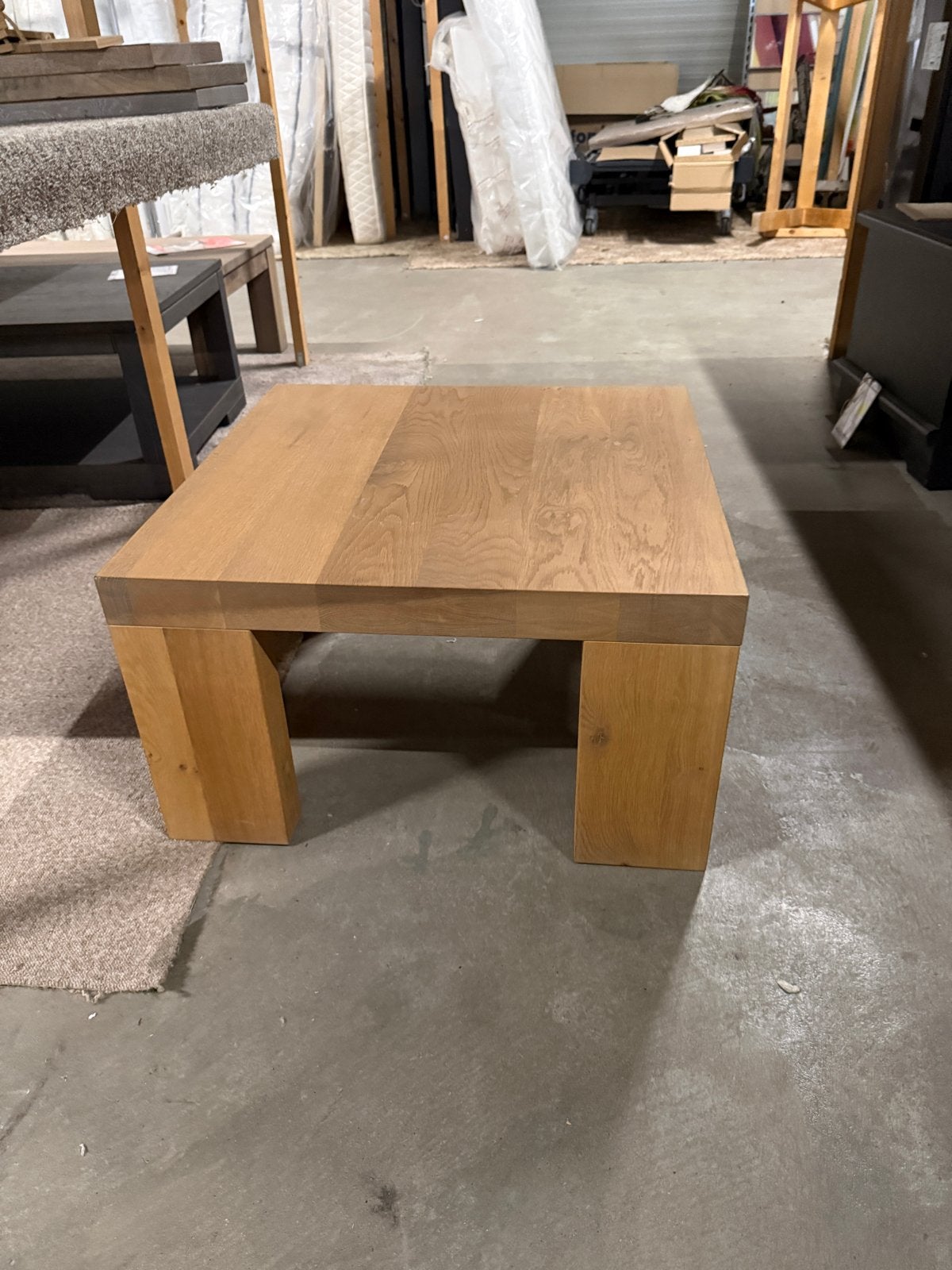 Nieuwe massief eiken genoeste hoektafel 70x70x40 cm, Huis en Inrichting, Tafels | Bijzettafels, Ophalen, Minder dan 45 cm, Vierkant