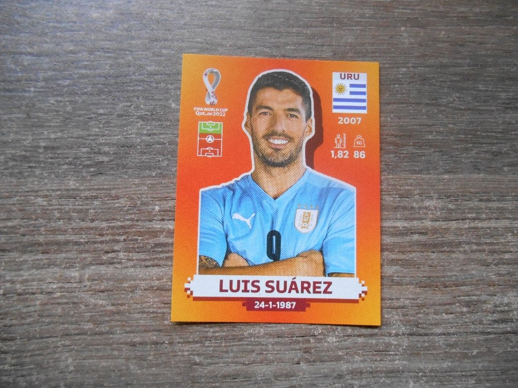 Luis Suarez voetbalplaatje WK 2022 Qatar Oranje editie, Ophalen of Verzenden, Nieuw, Buitenlandse clubs, Poster, Plaatje of Sticker