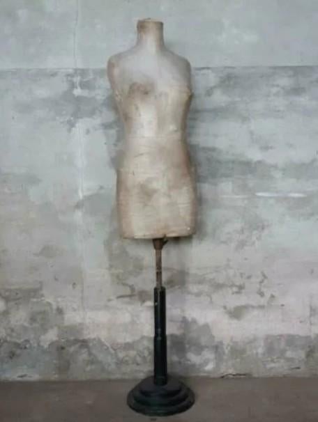 Oude Antieke Mannequin Buste Paspop op Voet Girard Paris Zij, Ophalen of Verzenden